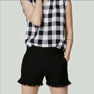 LOFT Riviera Fringe Black Shorts